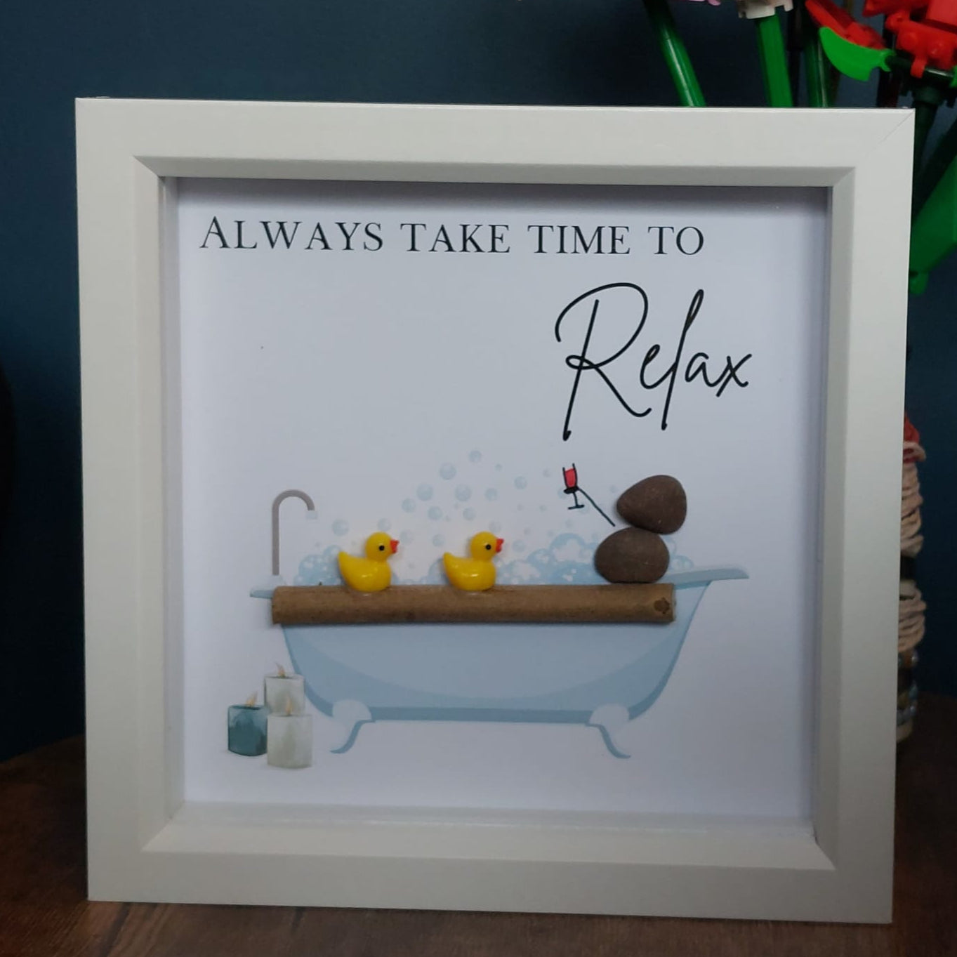 Always take time to relax - Pebble Art Frame
