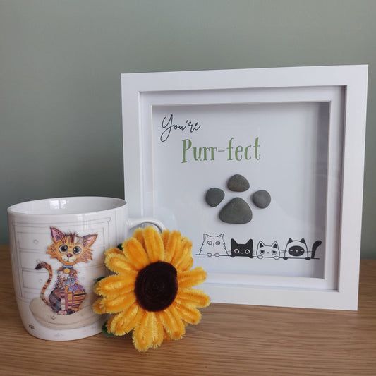 Pebble Art Frame - You're Purr-fect - Pebble Art Frame