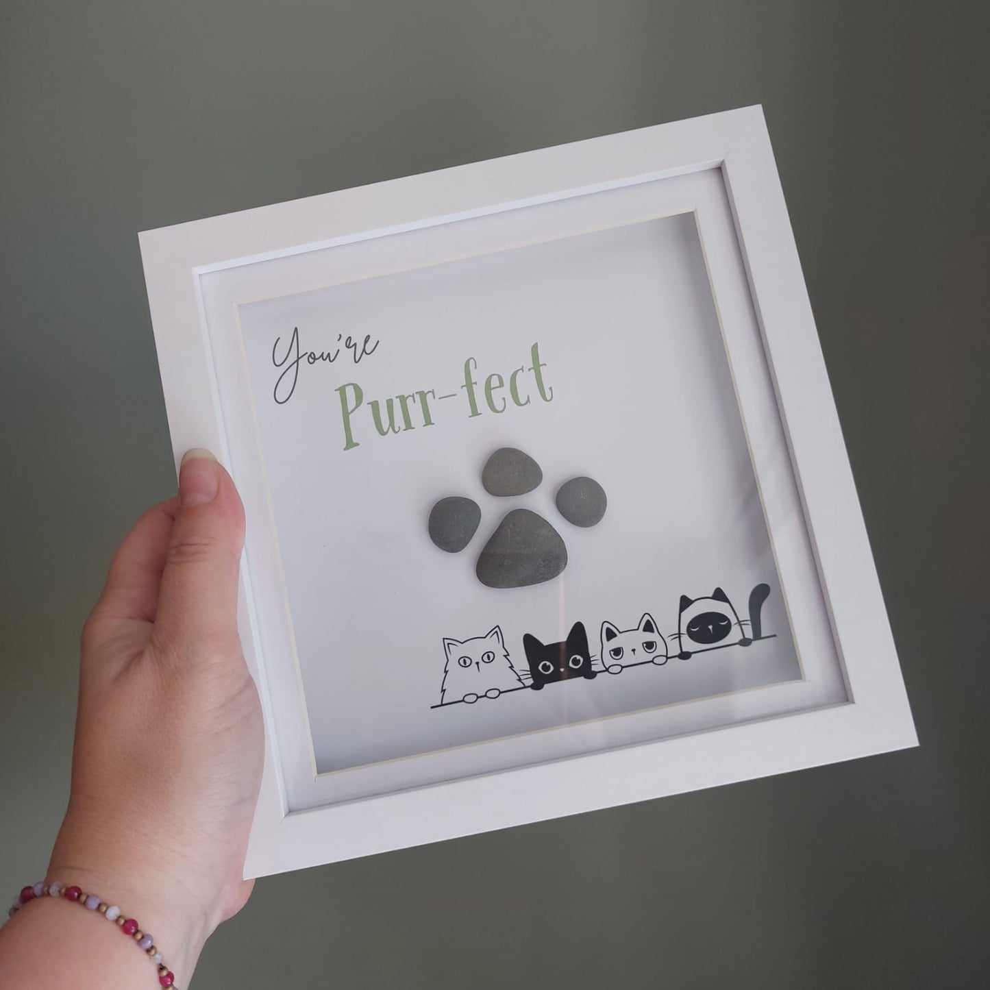 Pebble Art Frame - You're Purr-fect - Pebble Art Frame