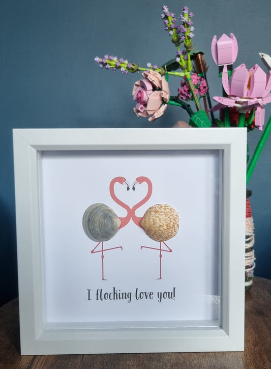 I flocking love you - Pebble Art Frame