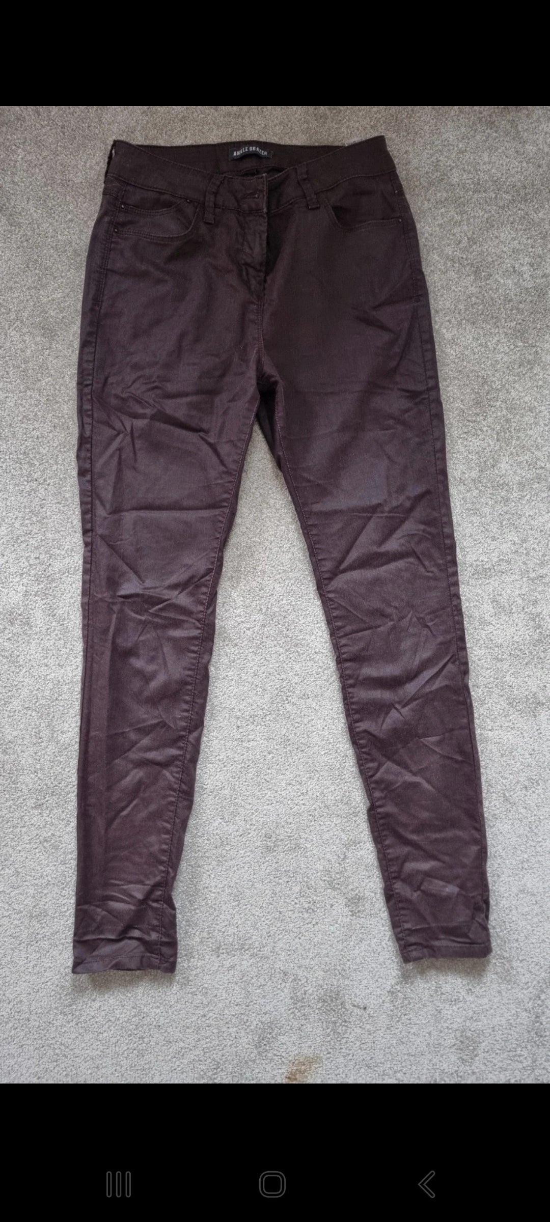 Women's burgundy trousers