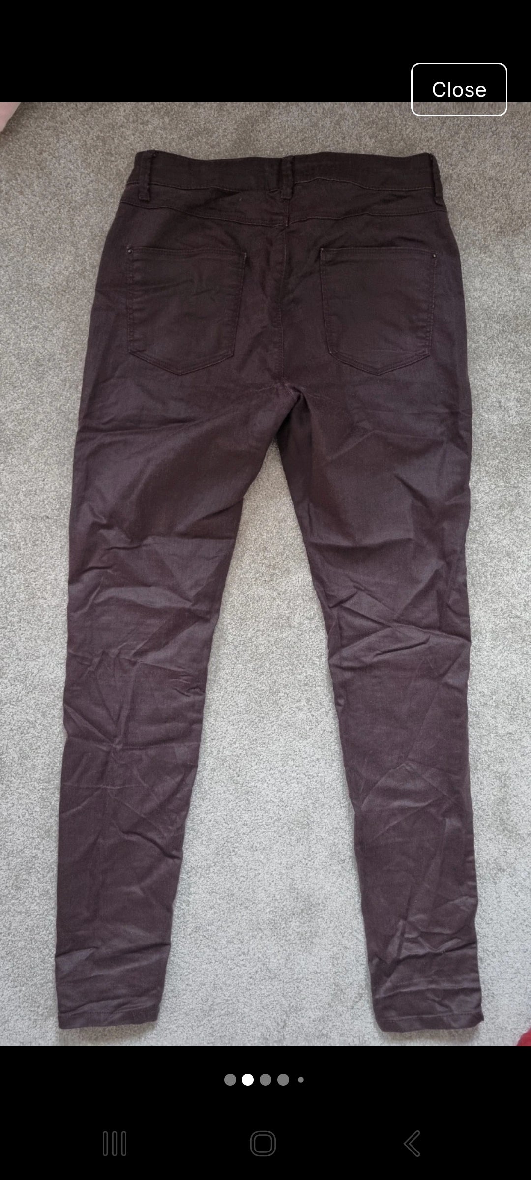 Women's burgundy trousers