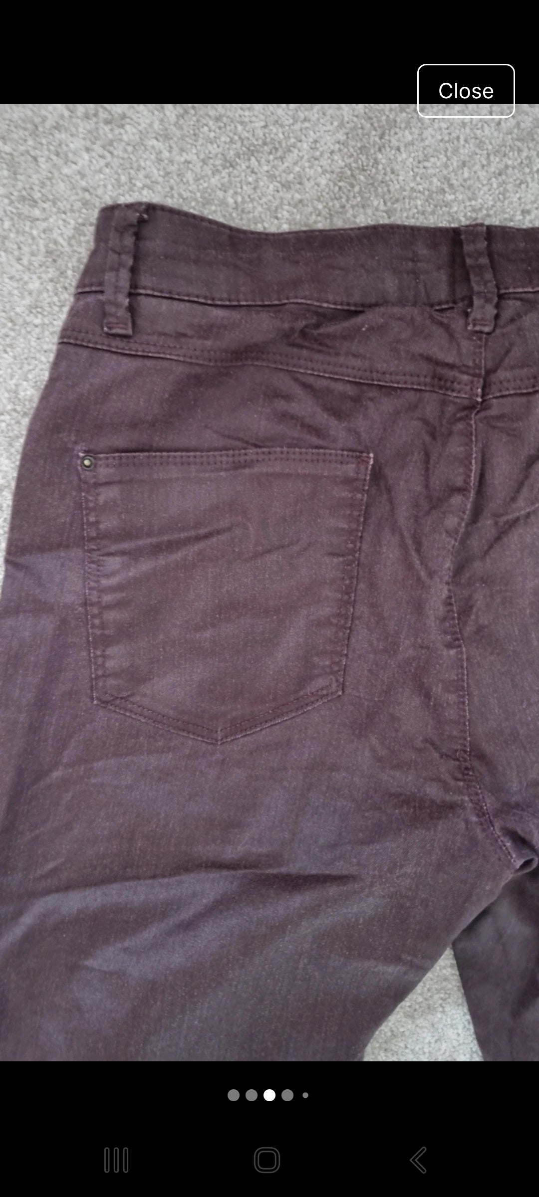 Women's burgundy trousers