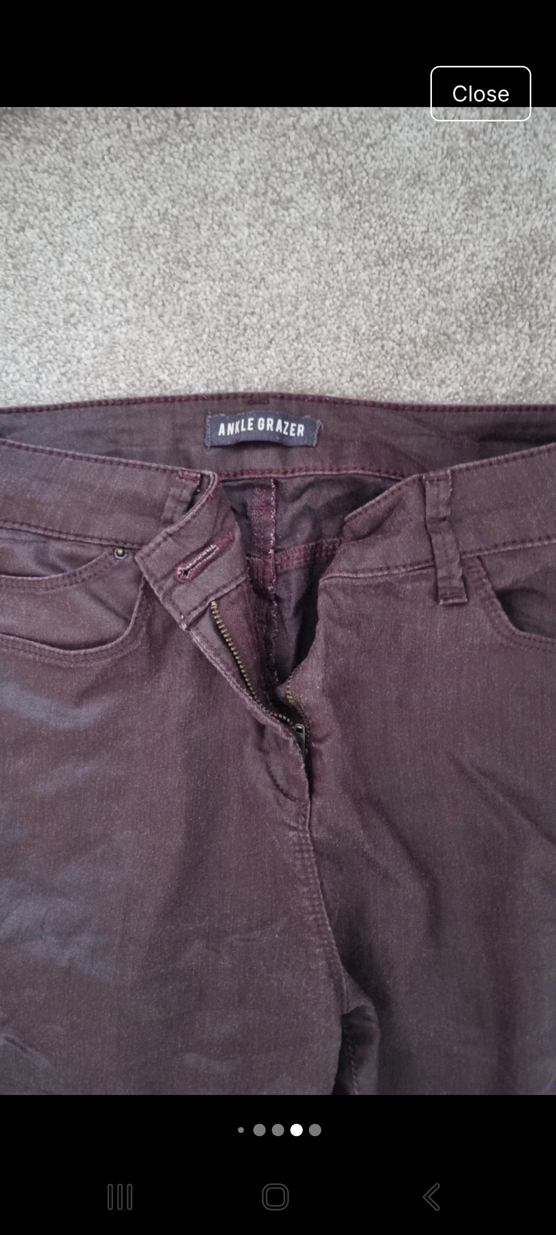 Women's burgundy trousers