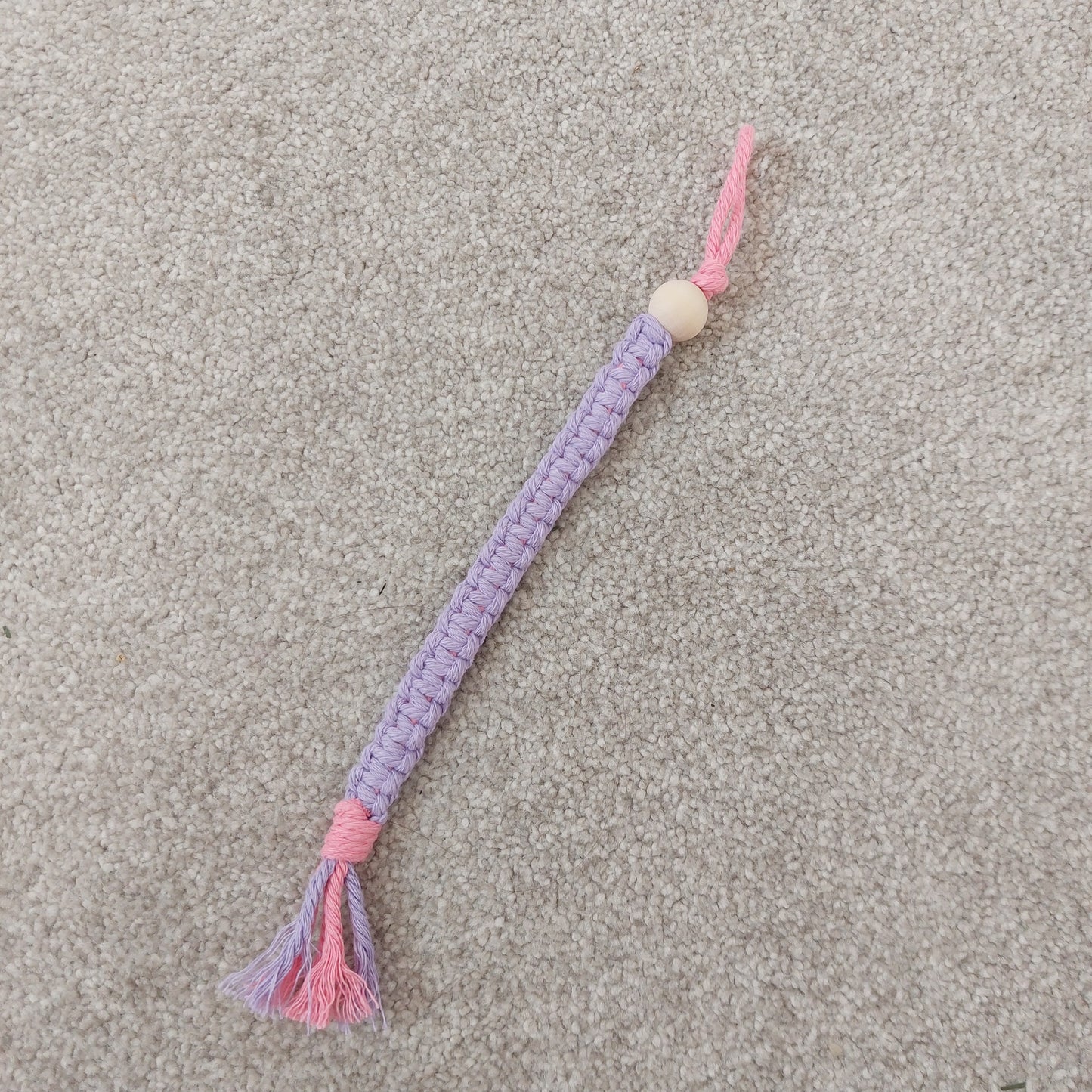 Hand-knotted macrame bookmark