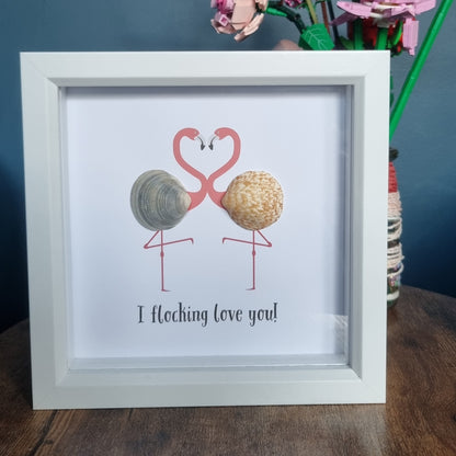 I flocking love you - Pebble Art Frame