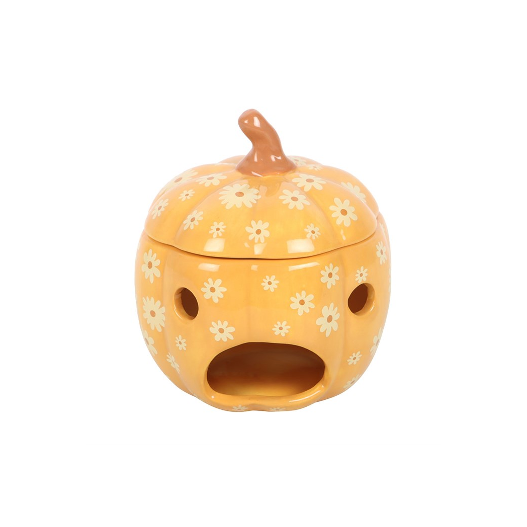 Groovy Floral Pumpkin Oil Burner