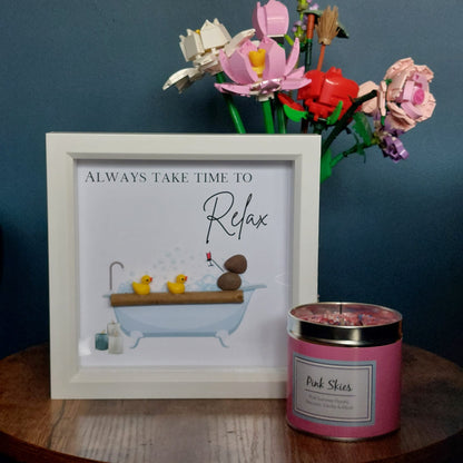 Always take time to relax - Pebble Art Frame