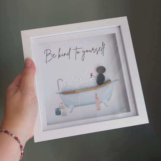 “Be Kind to Yourself” - Pebble Art Frame