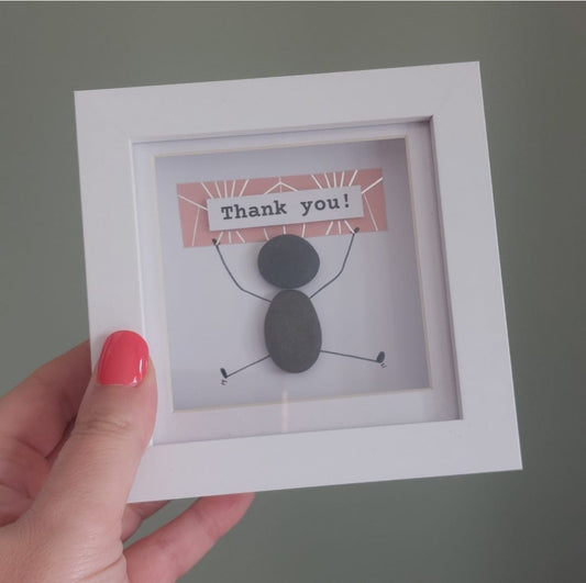 Thank You – Framed Pebble Art