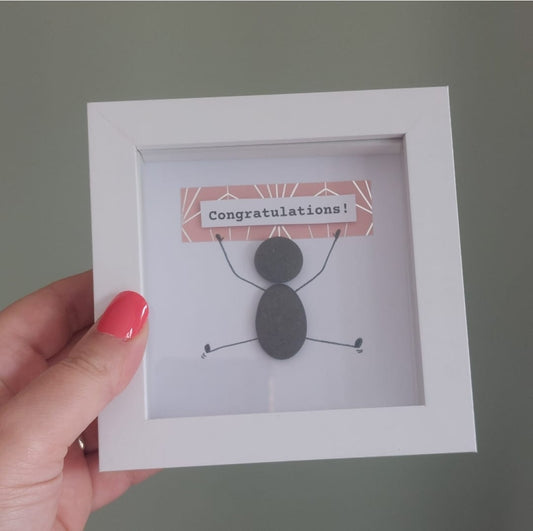 Congratulations – Framed Pebble Art