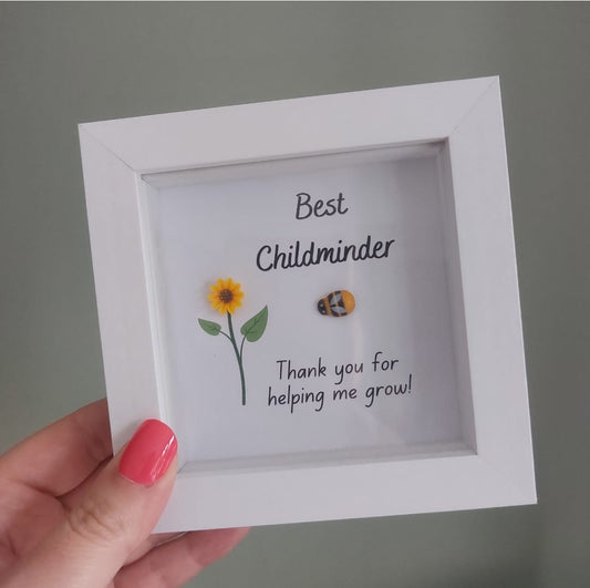 Best Childminder – Framed Pebble Art
