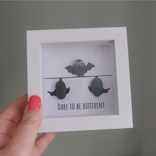 Dare to Be Different – Framed Pebble Art