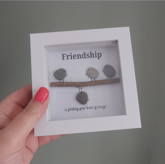 Friendship – Framed Pebble Art