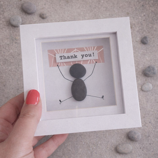 Thank You – Framed Pebble Art
