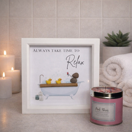 Always take time to relax - Pebble Art Frame