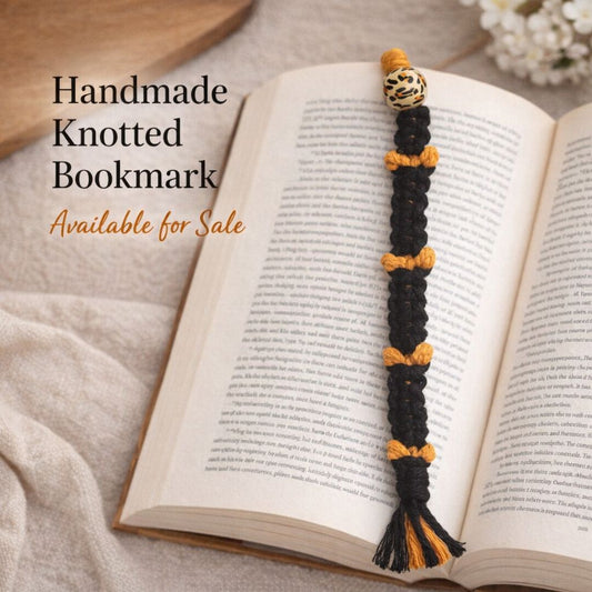 Hand knotted macrame bookmark