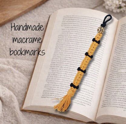 Handmade knotted macrame bookmark