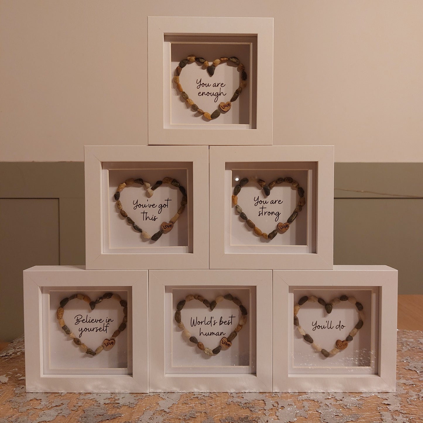 'You'll do' mini stone heart picture