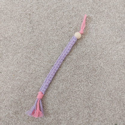 Hand-knotted macrame bookmark