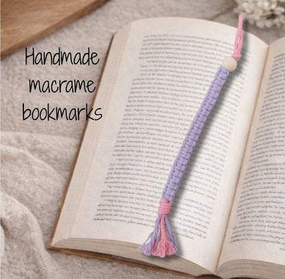 Hand-knotted macrame bookmark