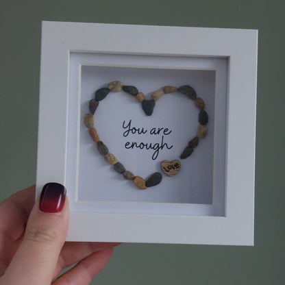 'You are enough' mini stone heart picture