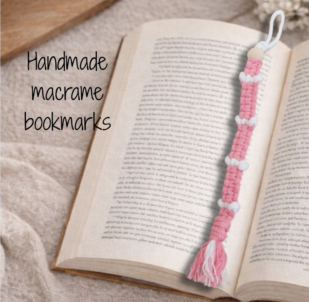 Hand-knotted macrame bookmark