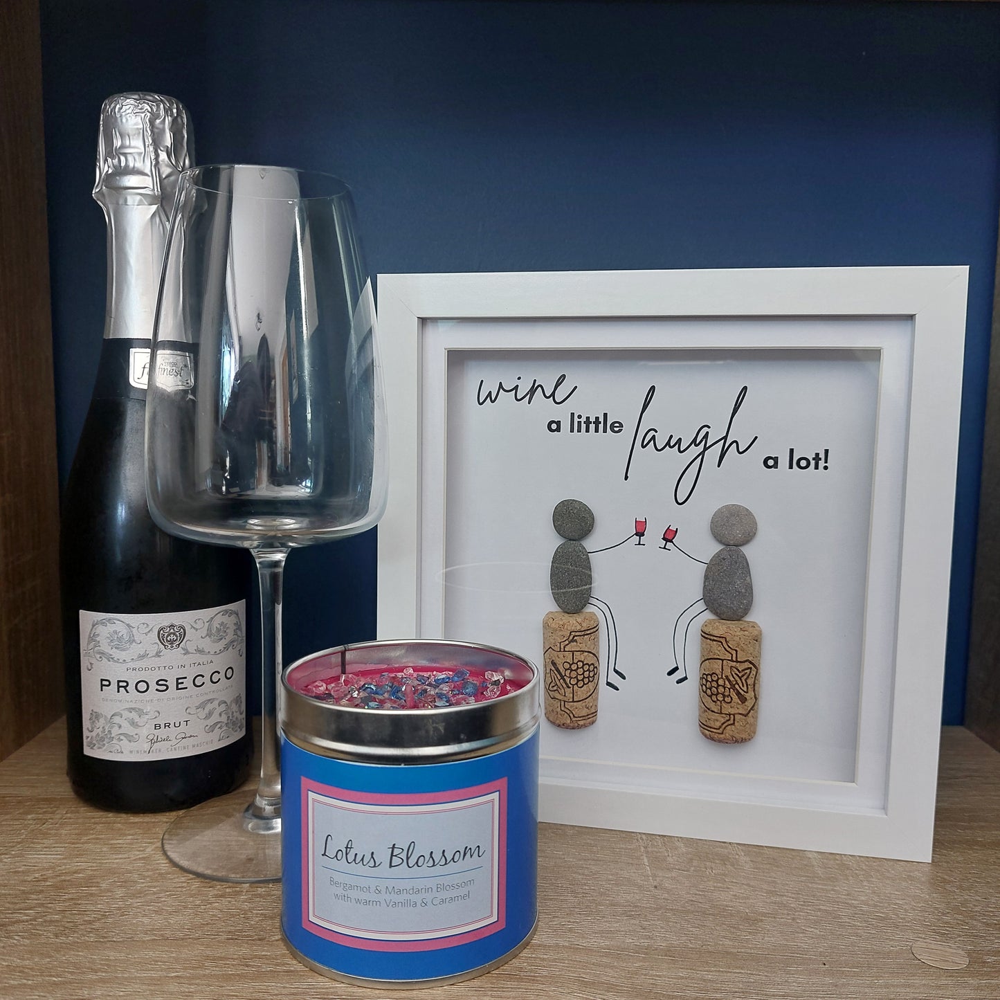 Wine a little, laugh a lot! - Pebble Art Frame