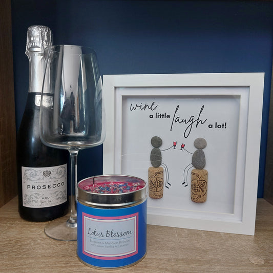 Wine a little, laugh a lot! - Pebble Art Frame