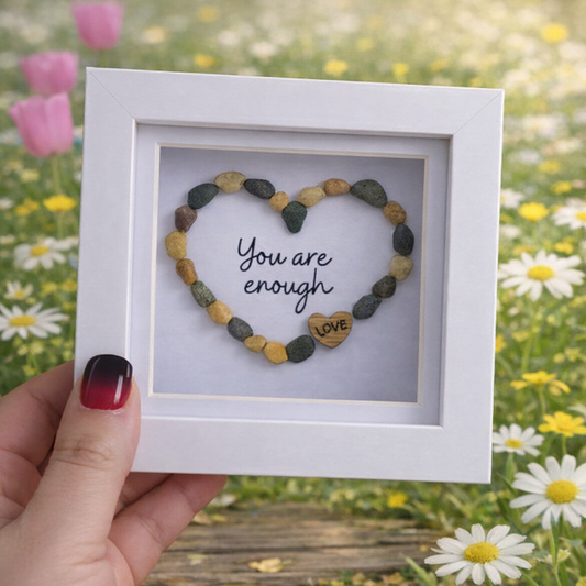 'You are enough' mini stone heart picture